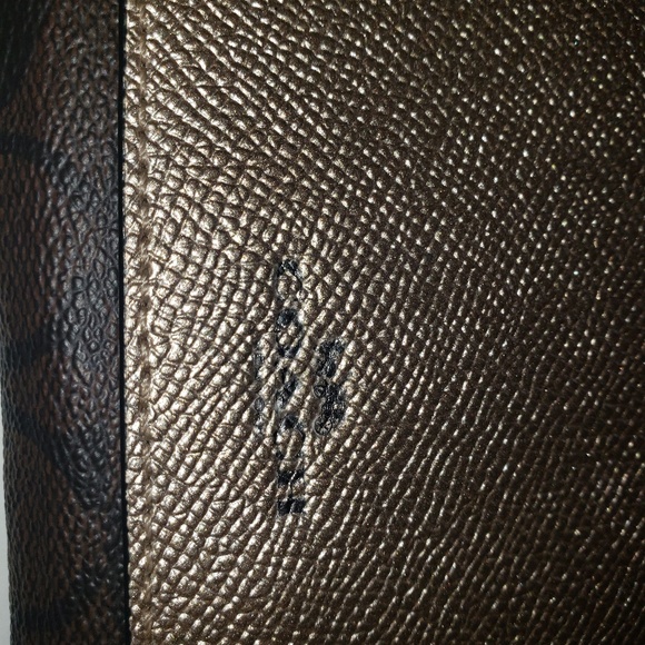 New Brown and Gold Coach Wristlet - Picture 3 of 6